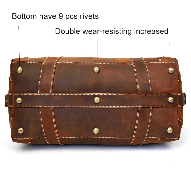 First Layer Cowhide Leather Duffel Bag