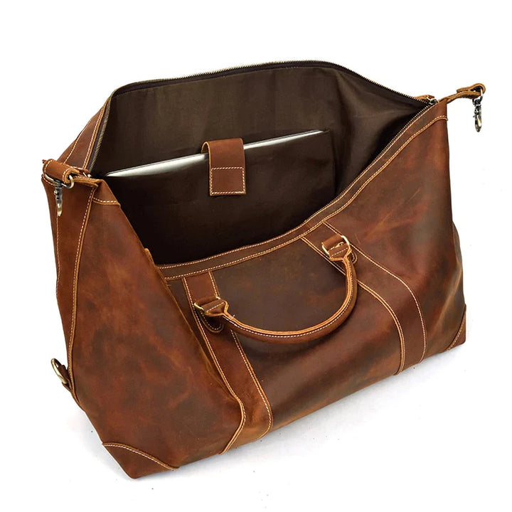 First Layer Cowhide Leather Duffel Bag