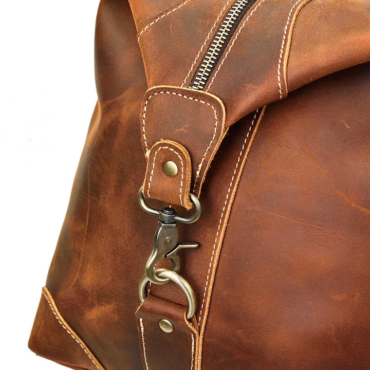 First Layer Cowhide Leather Duffel Bag