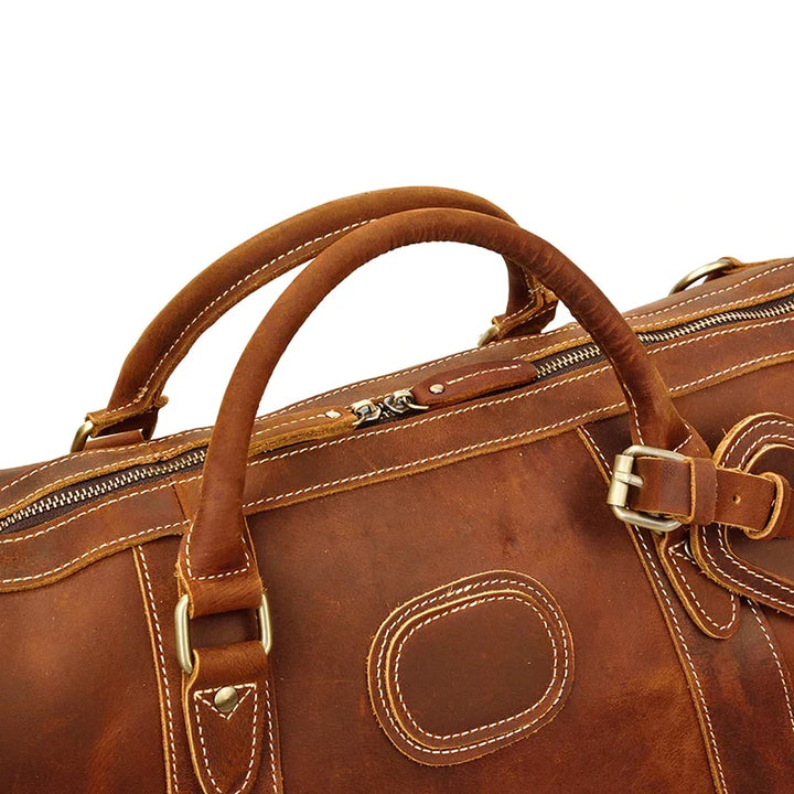 First Layer Cowhide Leather Duffel Bag