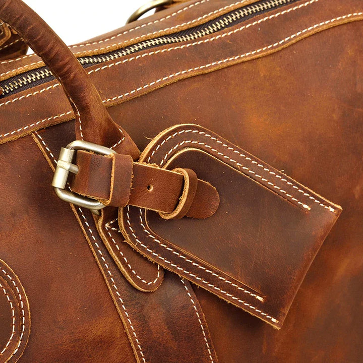 First Layer Cowhide Leather Duffel Bag