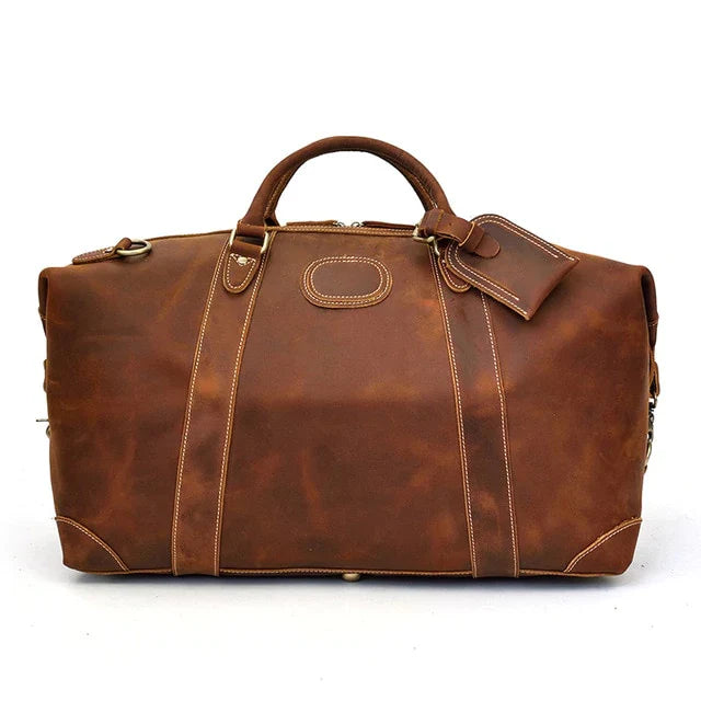 First Layer Cowhide Leather Duffel Bag