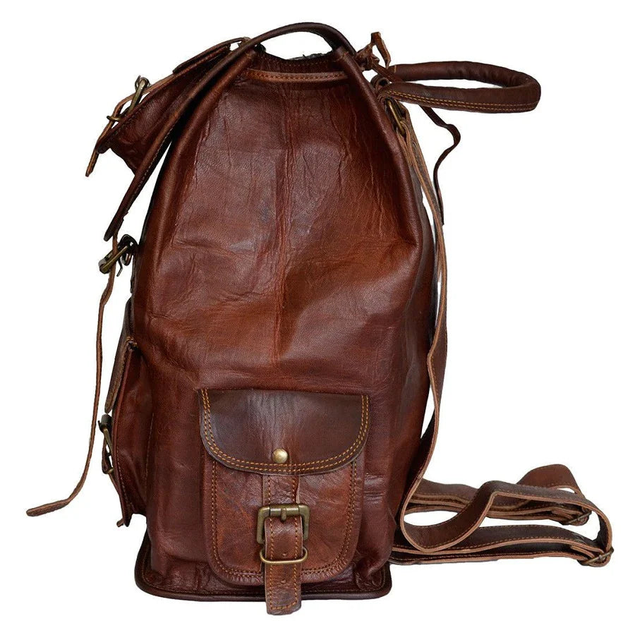 Vintage Leather Laptop  Backpack