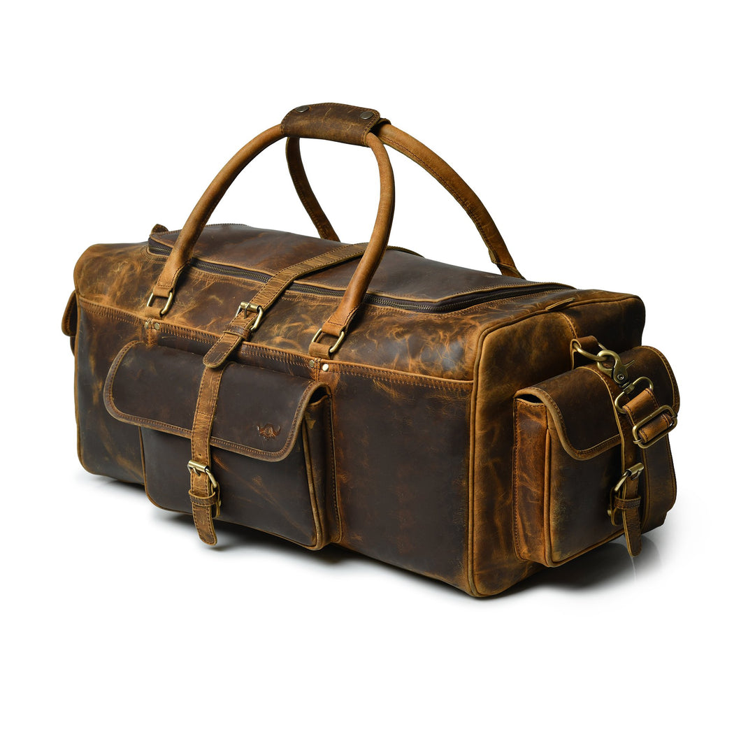 Retro Buffalo Leather Duffle Bag - Recondite Sepia