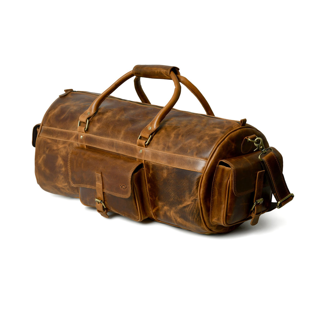 Buffalo Leather Overnight Duffle Bag