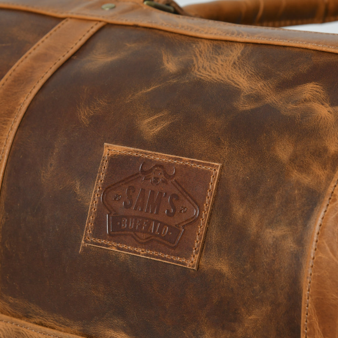 Buffalo Leather Overnight Duffle Bag - 7