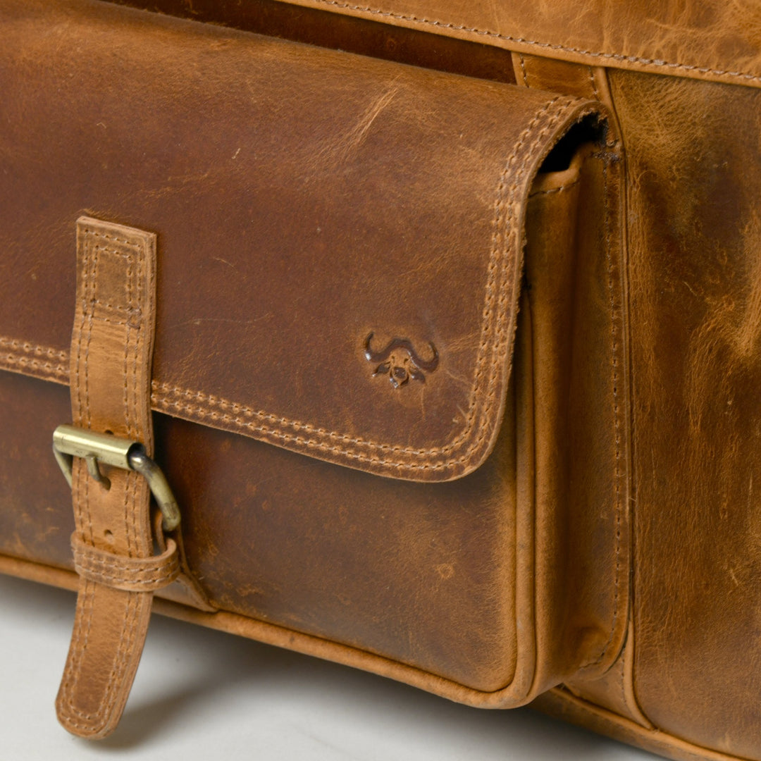 Buffalo Leather Overnight Duffle Bag - 8