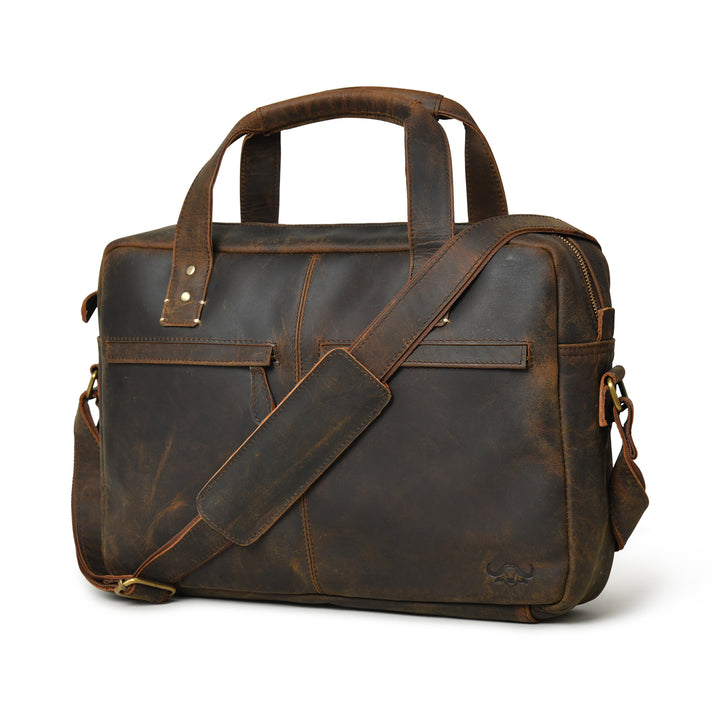 Vintage Buffalo Leather Laptop Bag