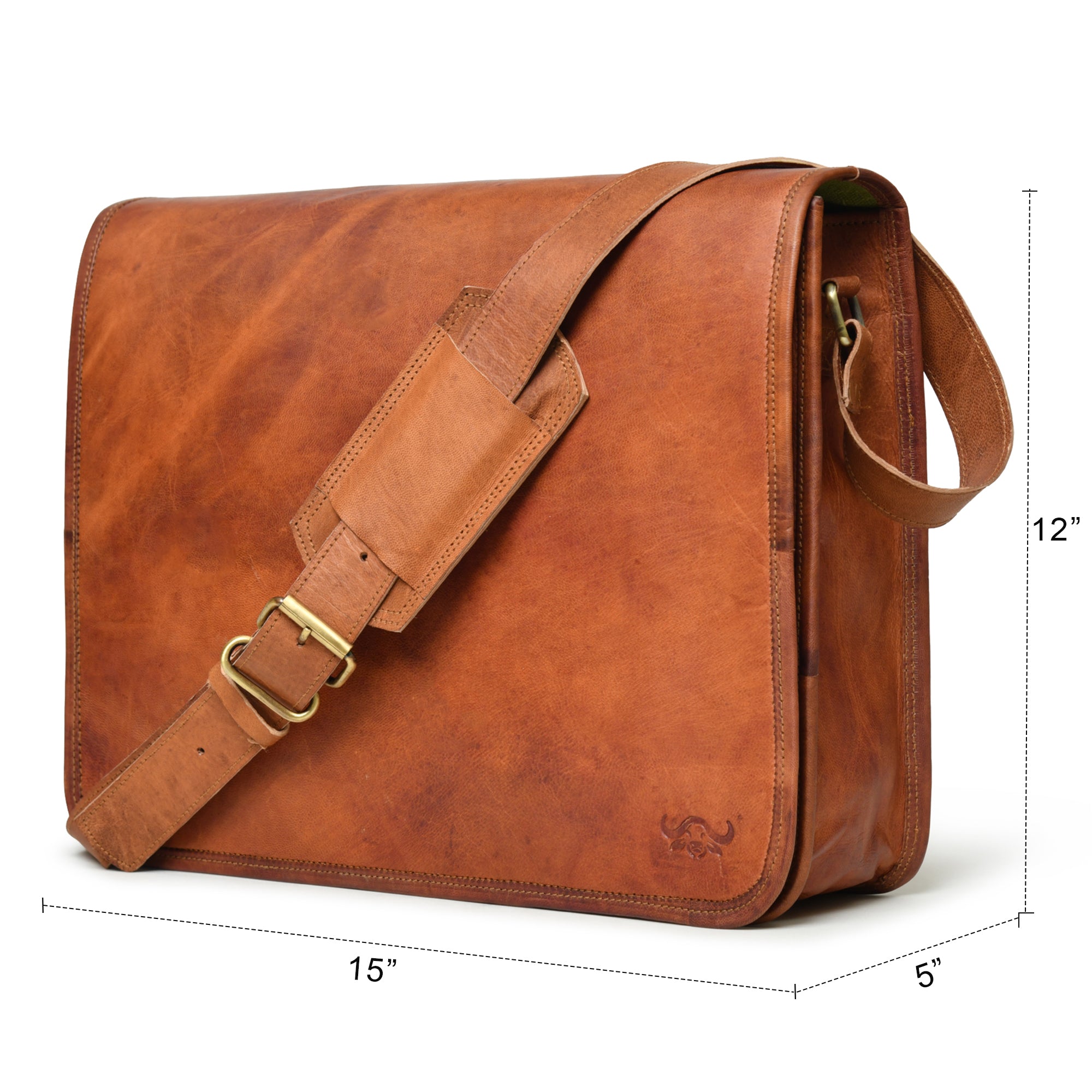 Top Grain Leather Messenger Bag - Sam's Buffalo