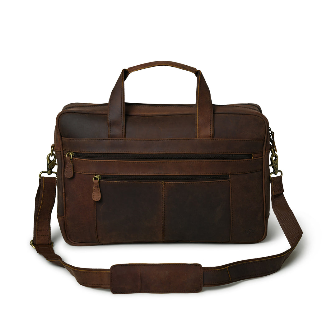 Buffalo Leather Messenger Briefcase Bag - 3