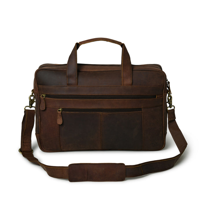 Buffalo Leather Messenger Briefcase Bag - 3