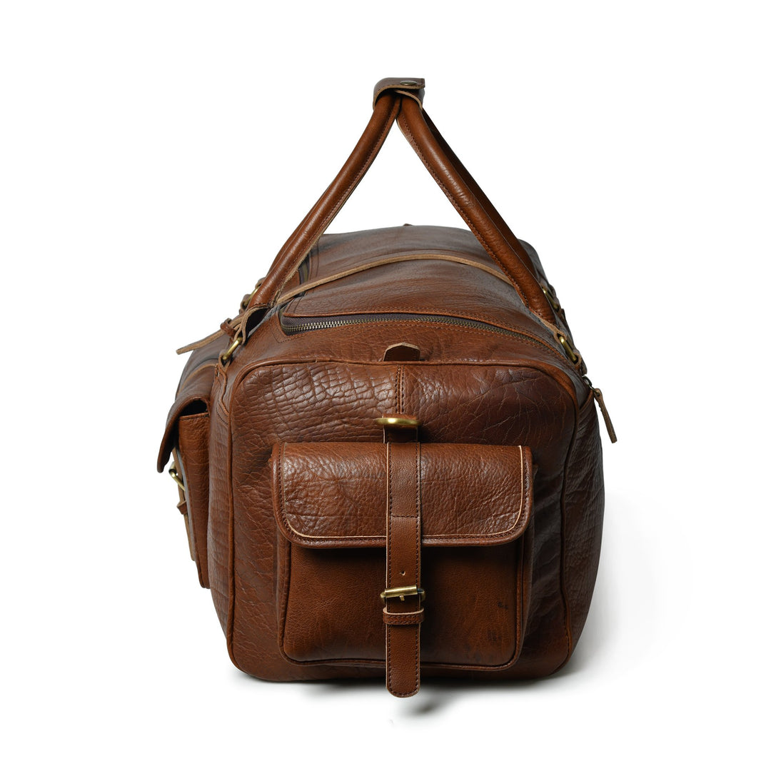Cool Soft Buffalo Leather Duffel Bag - Nebulous Saddle - 3