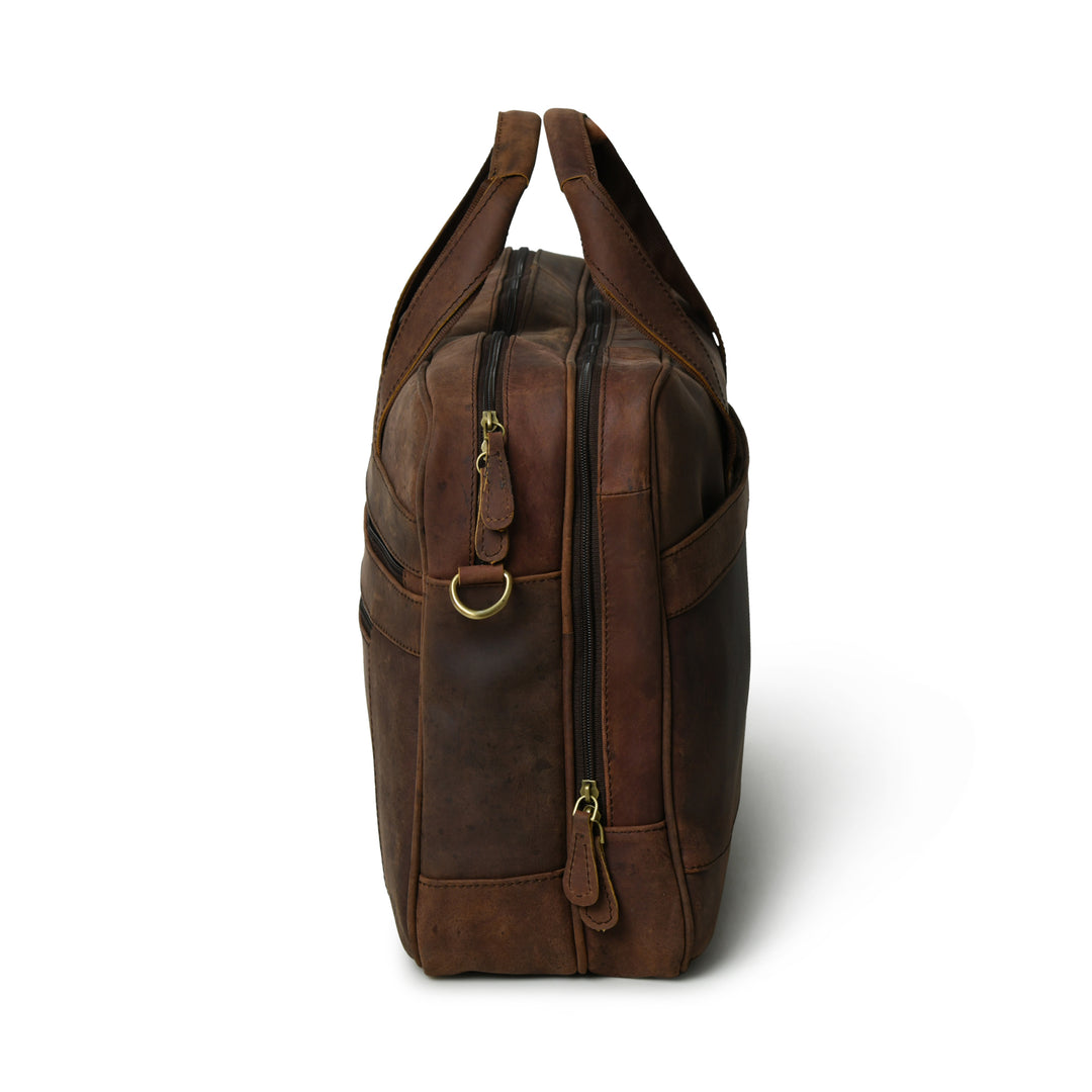 Buffalo Leather Messenger Briefcase Bag - 5