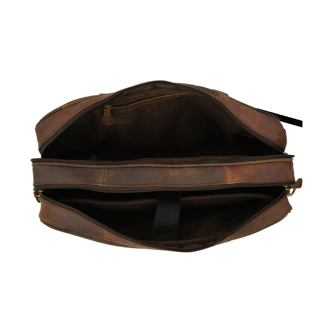 Buffalo Leather Messenger Briefcase Bag - 7