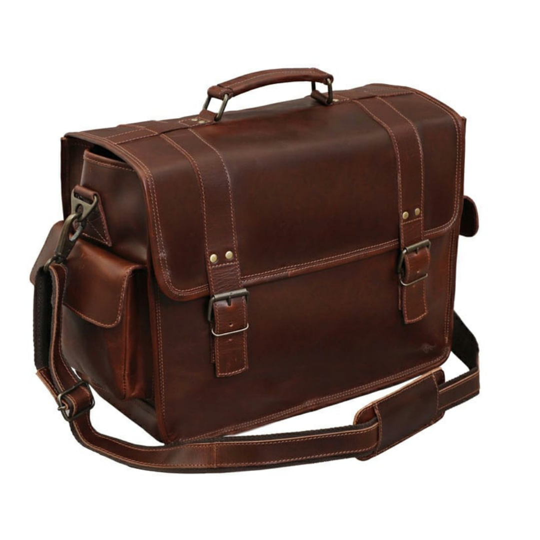 Buffalo Leather Satchel Briefcase - 2