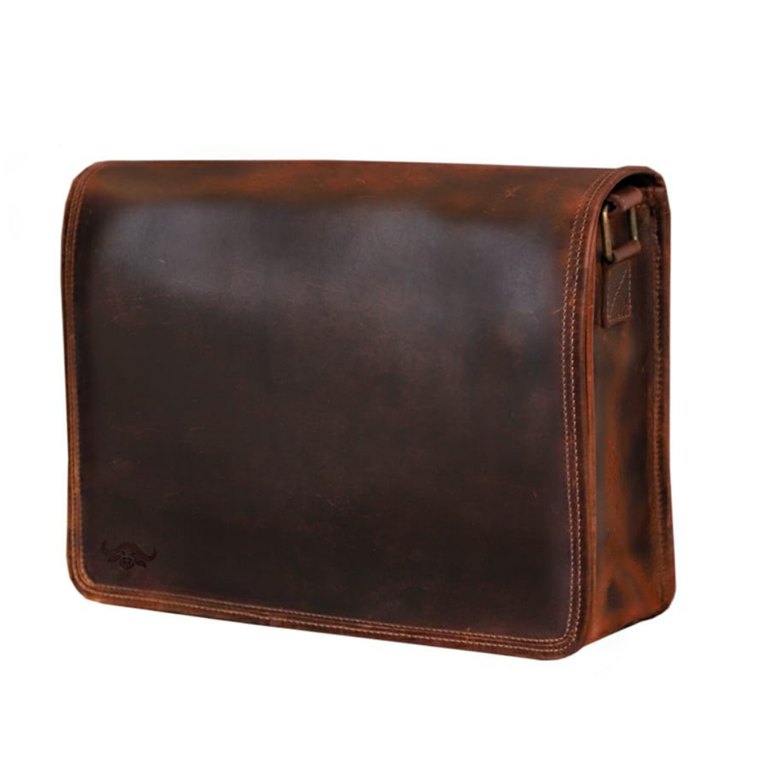 Leather Messenger Briefcase Bag- 2