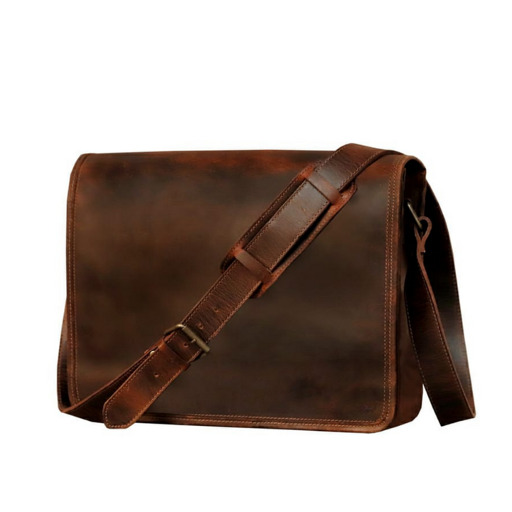 Leather Messenger Briefcase Bag- 1