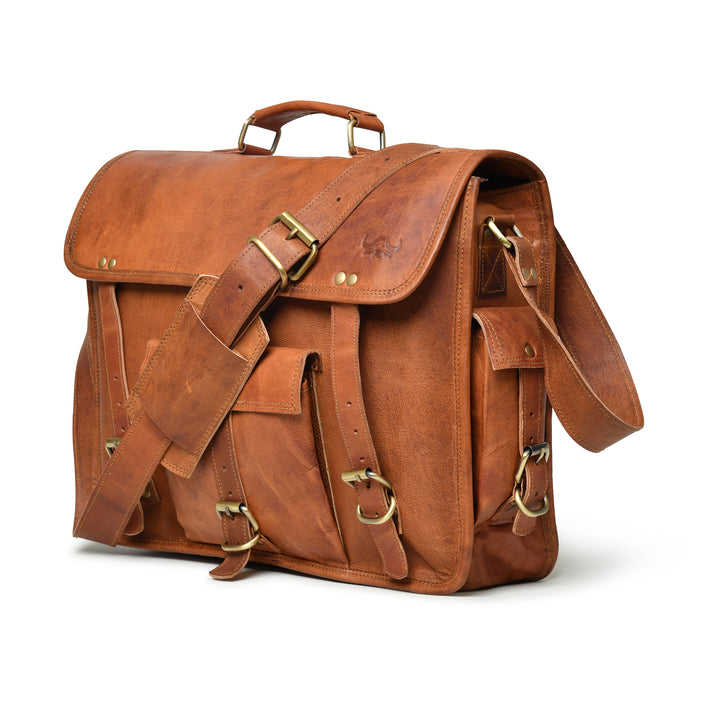 One Pocket Top Grain Leather Briefcase