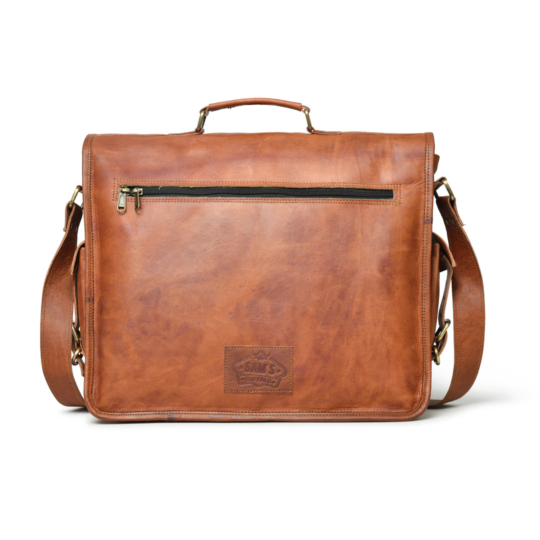 One Pocket Top Grain Leather Briefcase