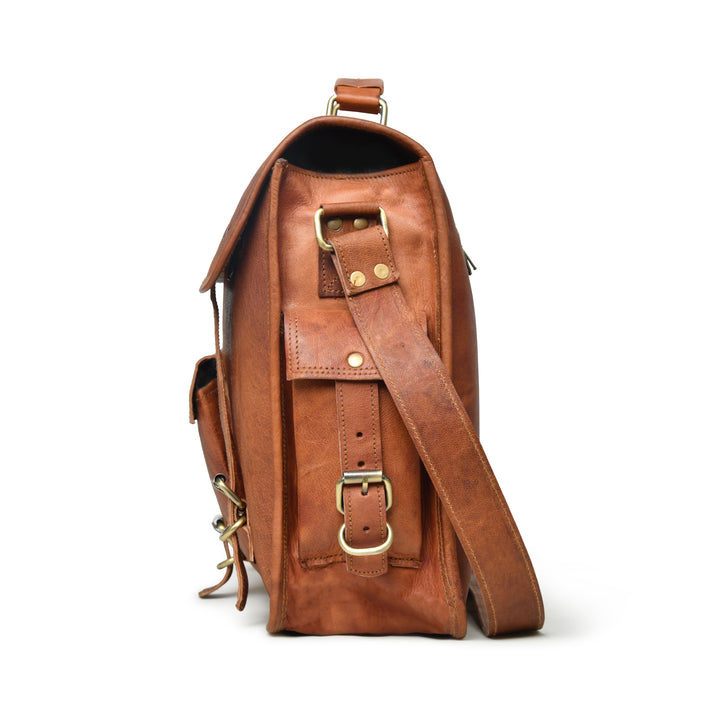 One Pocket Top Grain Leather Briefcase