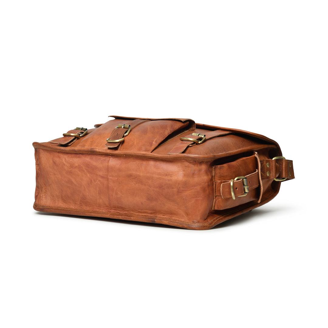 One Pocket Top Grain Leather Briefcase