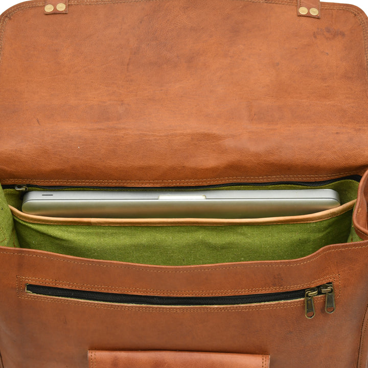One Pocket Top Grain Leather Briefcase