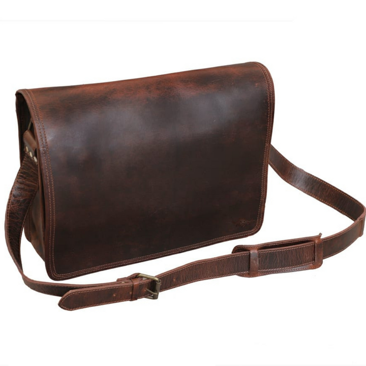 Leather Messenger Briefcase Bag- 3