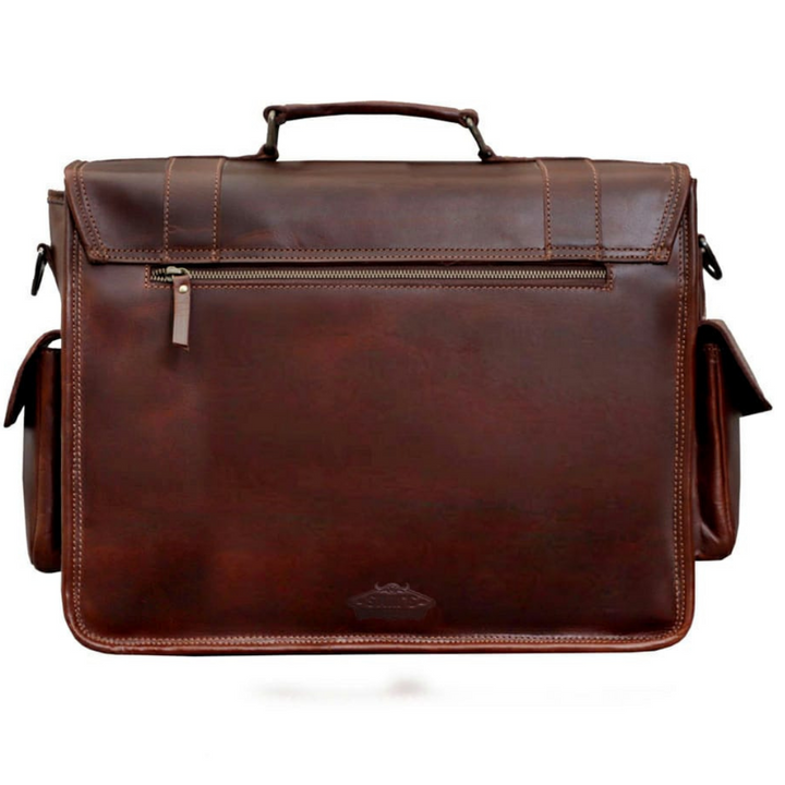 Buffalo Leather Satchel Briefcase - 4