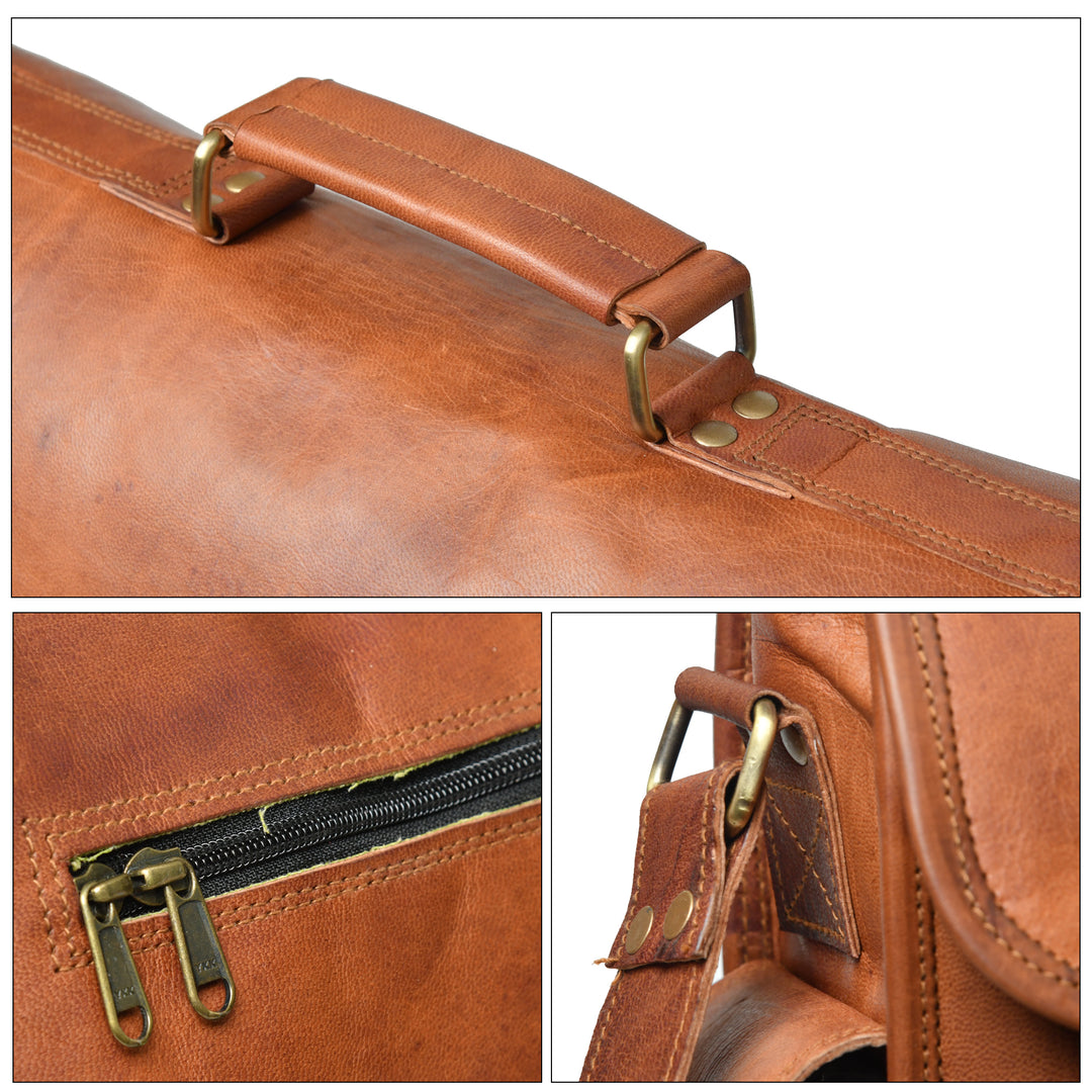 One Pocket Top Grain Leather Briefcase
