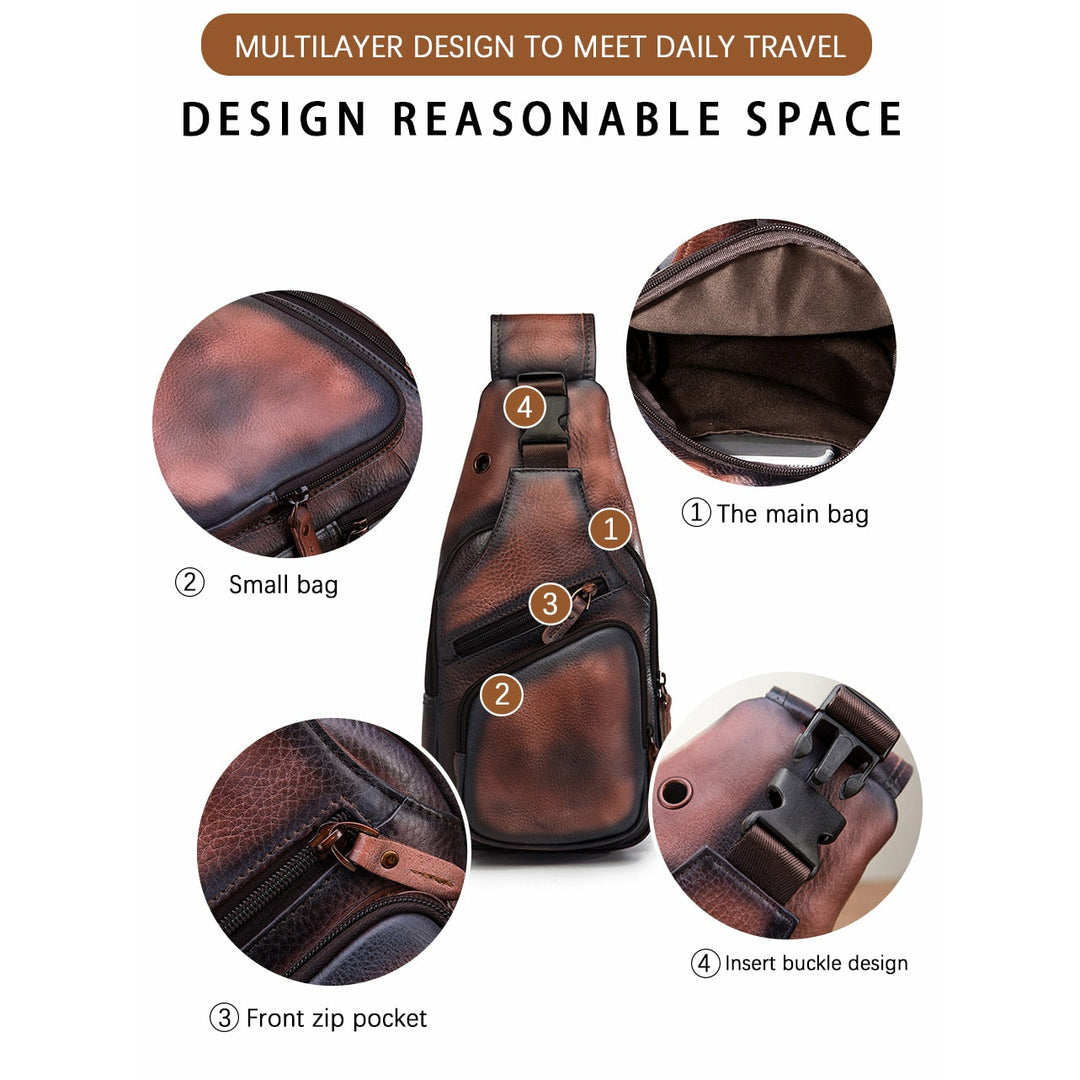 Buffalo Leather Crossbody Sling bag
