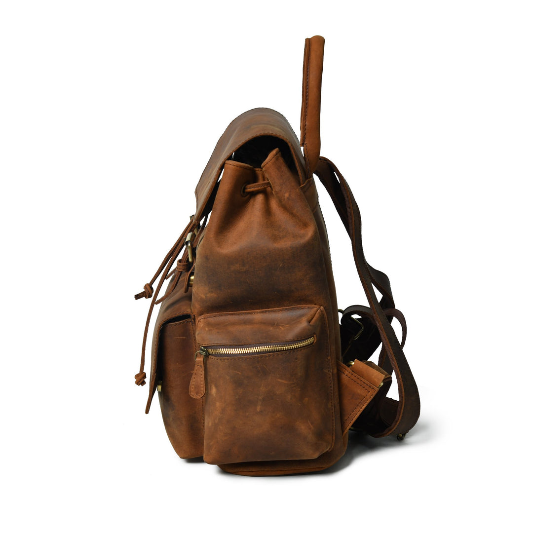 Vintage Buffalo Leather Backpack - 4