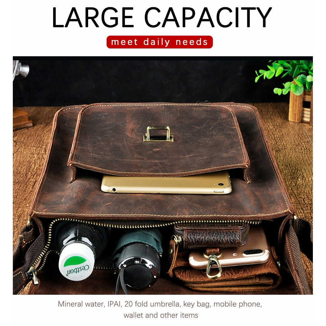 Vintage Buffalo Leather Messenger Bags