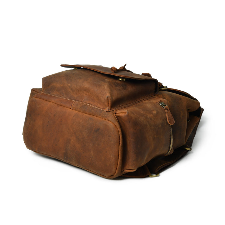 Vintage Buffalo Leather Backpack - 5