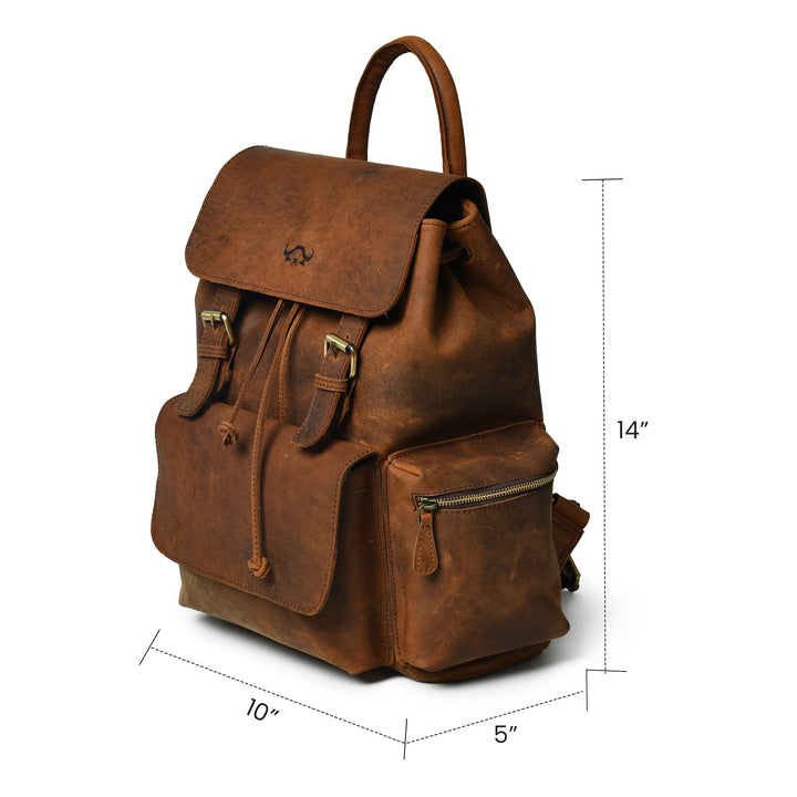 Vintage Buffalo Leather Backpack - 8