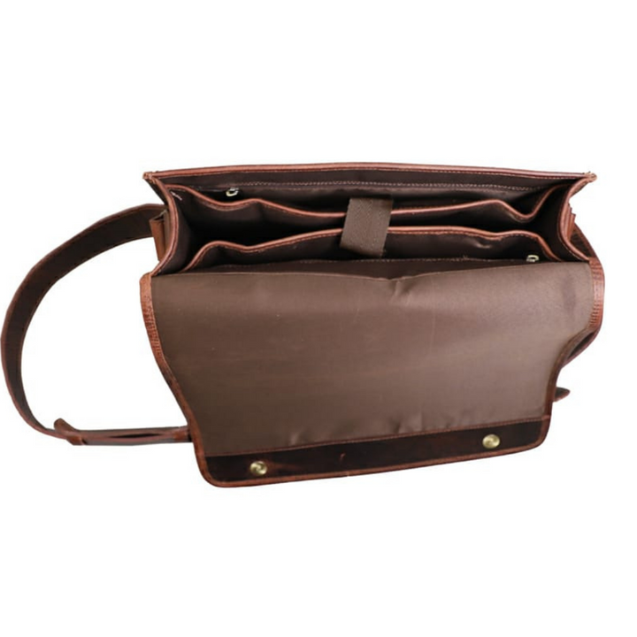 Leather Messenger Briefcase Bag- 5
