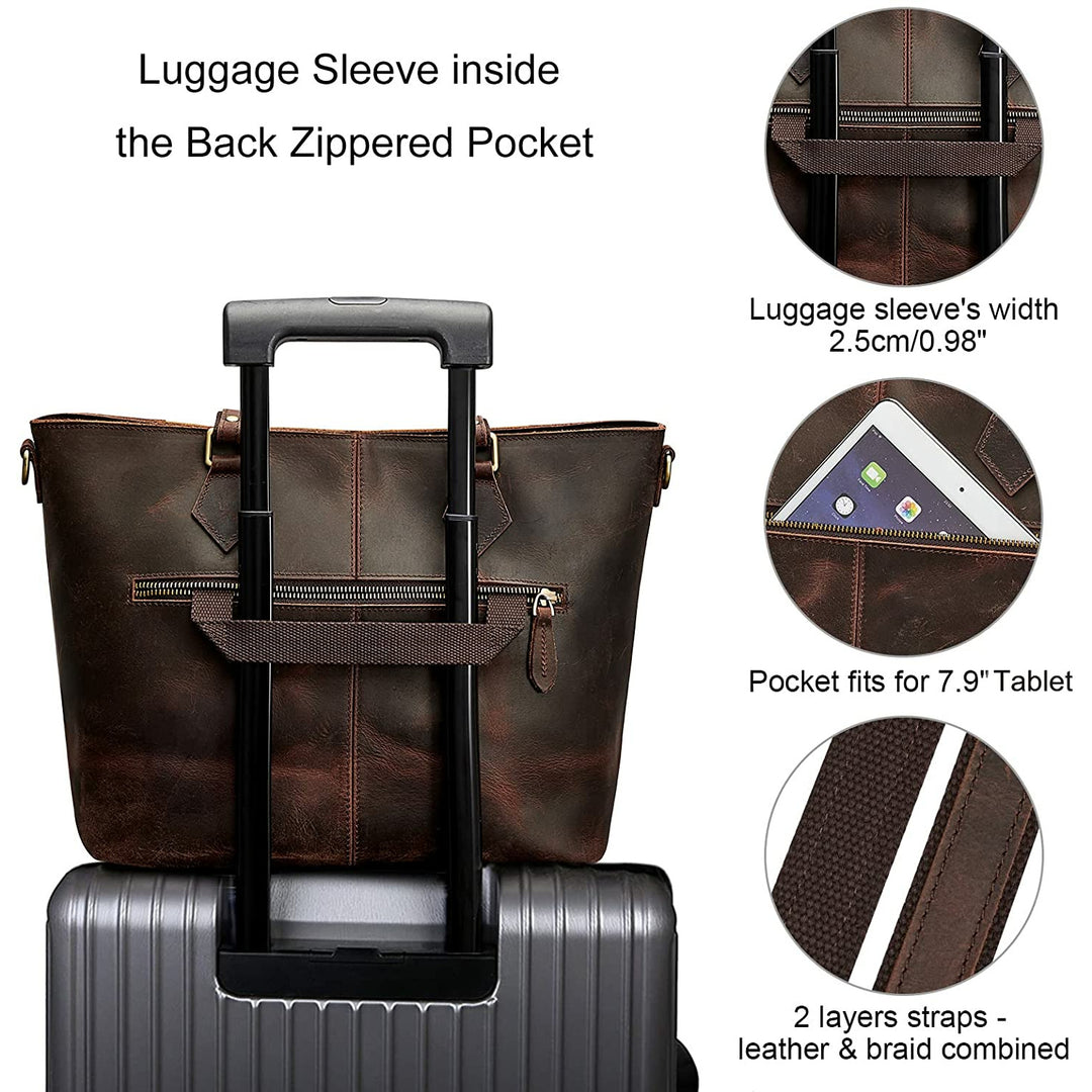 Women Buffalo Crazy Horse Leather Tote Bag