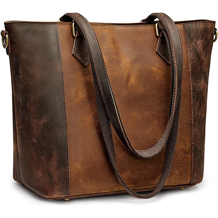 Women Buffalo Crazy Horse Leather Tote Bag