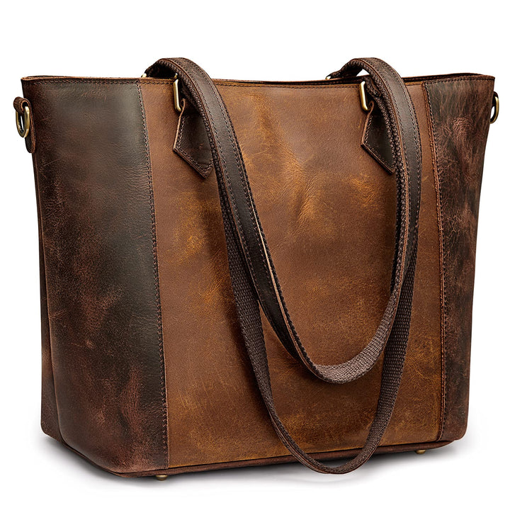 Women Buffalo Crazy Horse Leather Tote Bag