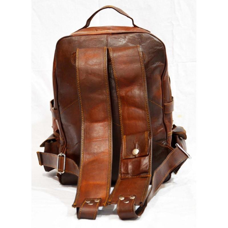 Extra Large Vintage Leather Rucksack Backpack with Multi Function Pockets Leather Bags Gallery