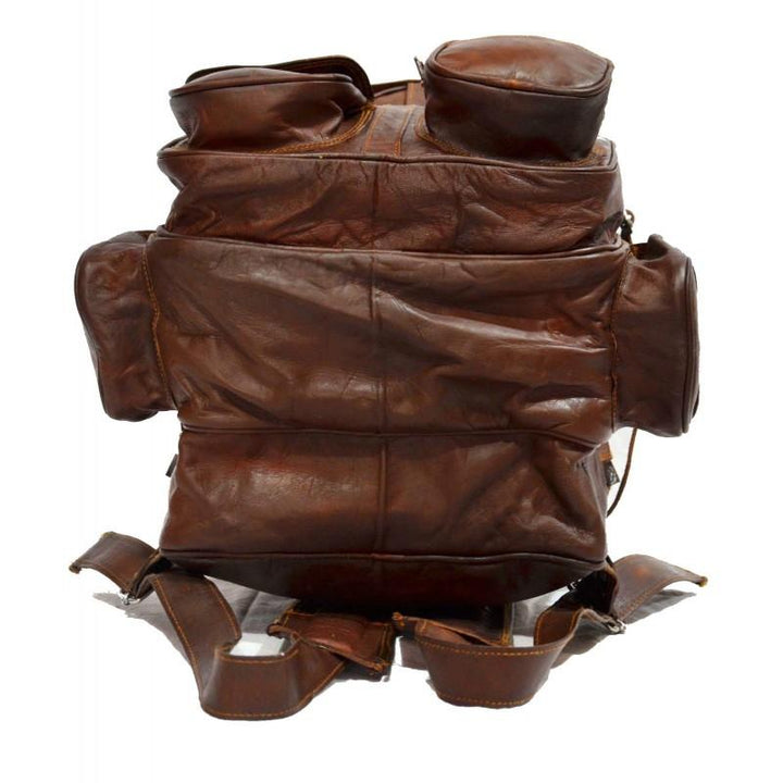 Extra Large Vintage Leather Rucksack Backpack with Multi Function Pockets Leather Bags Gallery
