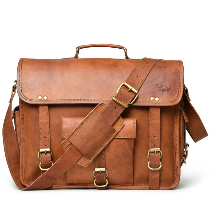 One Pocket Top Grain Leather Briefcase