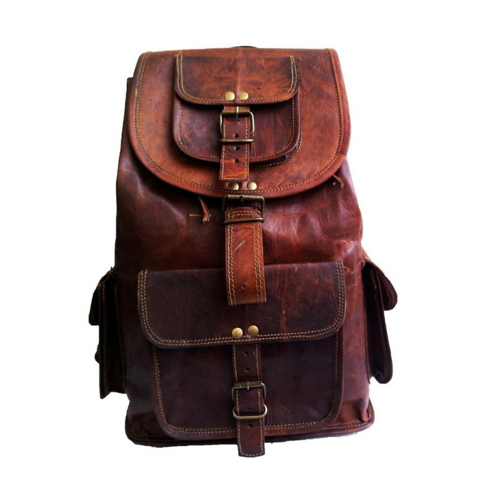 Vintage Leather Laptop  Backpack