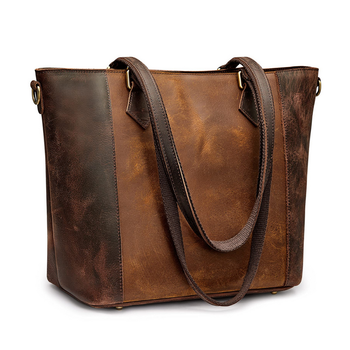 Women Buffalo Crazy Horse Leather Tote Bag
