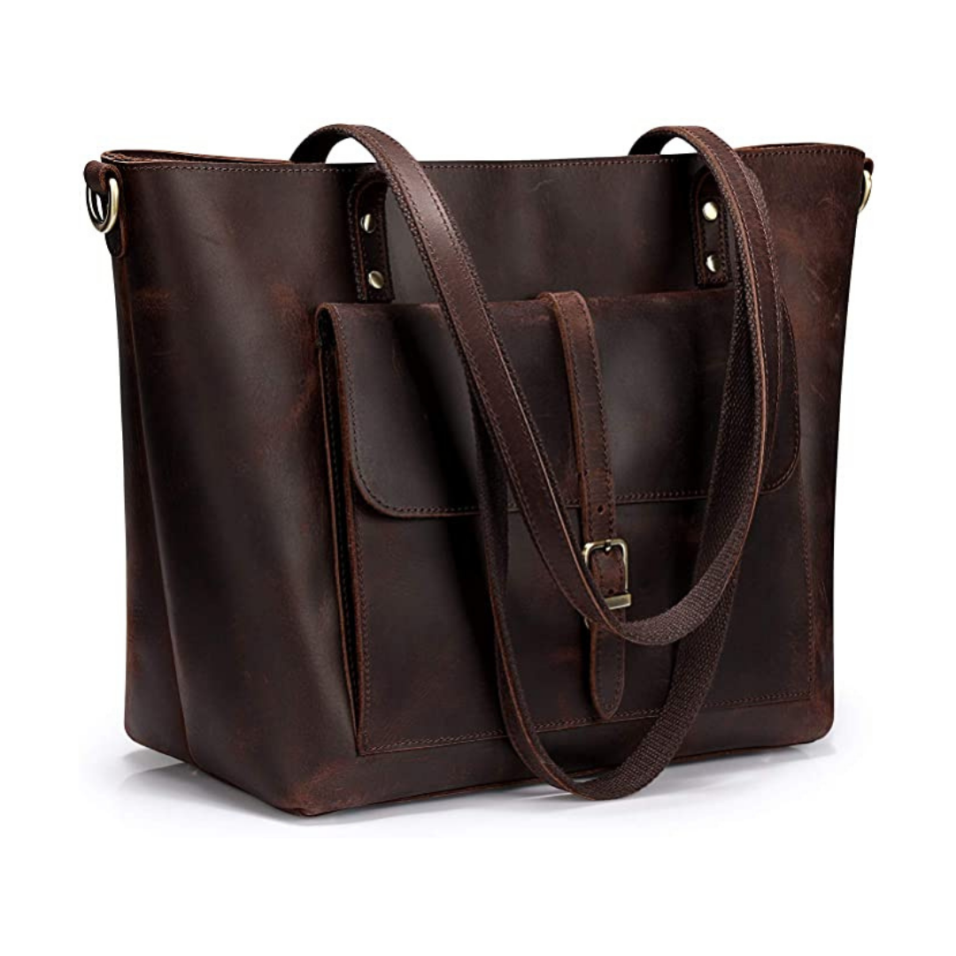 Genuine leather shopper bag sale