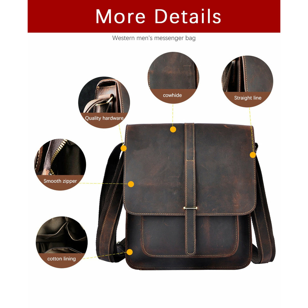 Vintage Buffalo Leather Messenger Bags