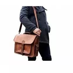 Men's Vintage Leather Messenger Briefcase Bag