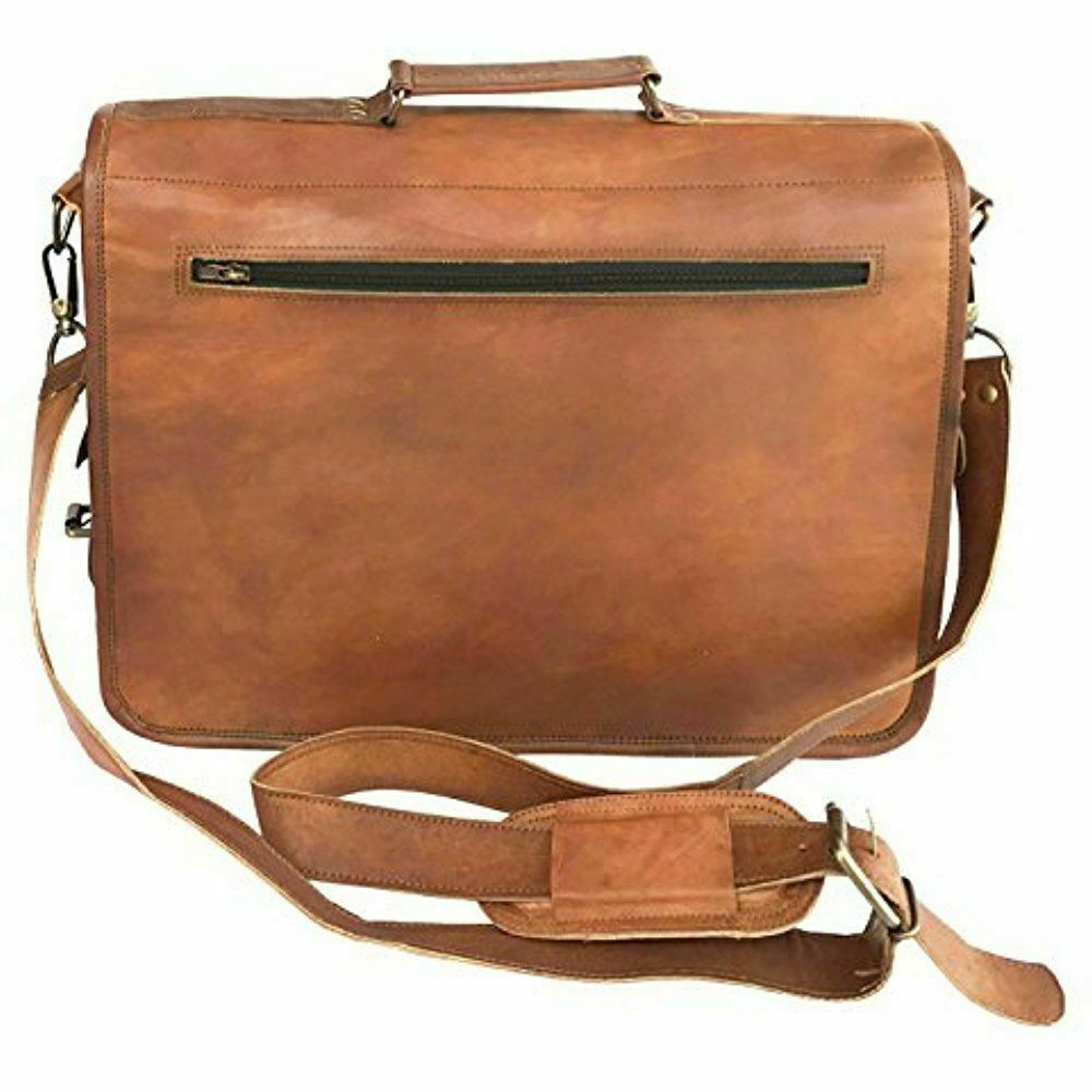Men's Vintage Leather Messenger Briefcase Bag