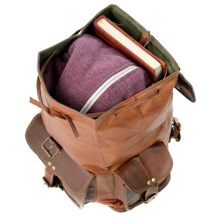 Vintage Leather Laptop  Backpack