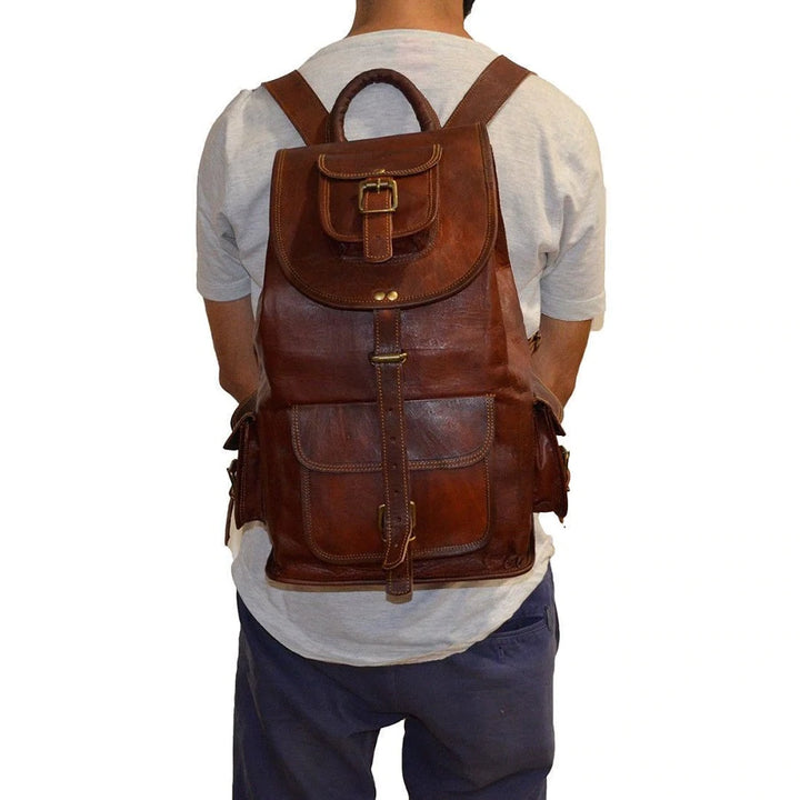 Vintage Leather Laptop  Backpack